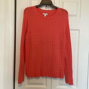 Croft & Barrow XL Coral cable knit, crew neck sweater.